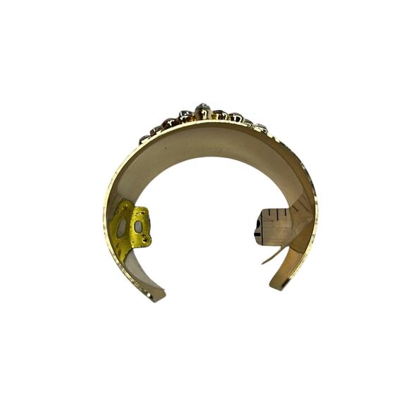 INC International Concepts Large Gold Cuff Bracelet w/ Pink & Silver Gemstones! - Picture 4 of 5
